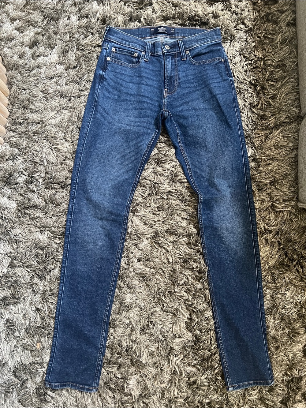 Hollister Men’s Skinny Jeans in Blue Denim
